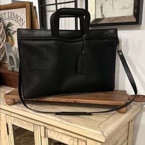 Classic Black Leather Men's Briefcase